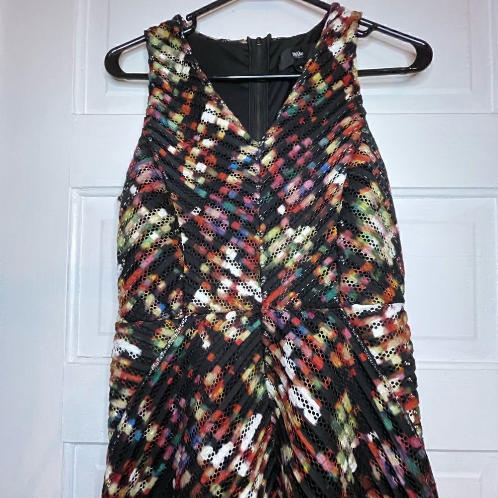Massimo Colorful Chevron Skater Dress w/ Exposed Zipper - Picture 5 of 14